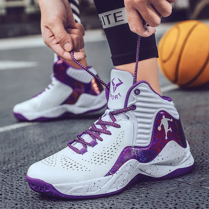 Scarpe da basket di marca da uomo di vendita calda moda Sneakers da basket viola uomo donna stivali sportivi da allenamento scarpe da ginnastica per