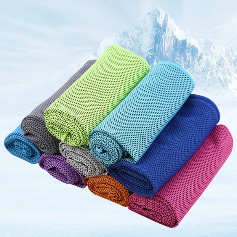 Quick Dry Cool Towel Portable Mini Silica Gel Set Cold Towel Polyester Fiber Outdoor Cooling Towel Fitness Sports Gym Running