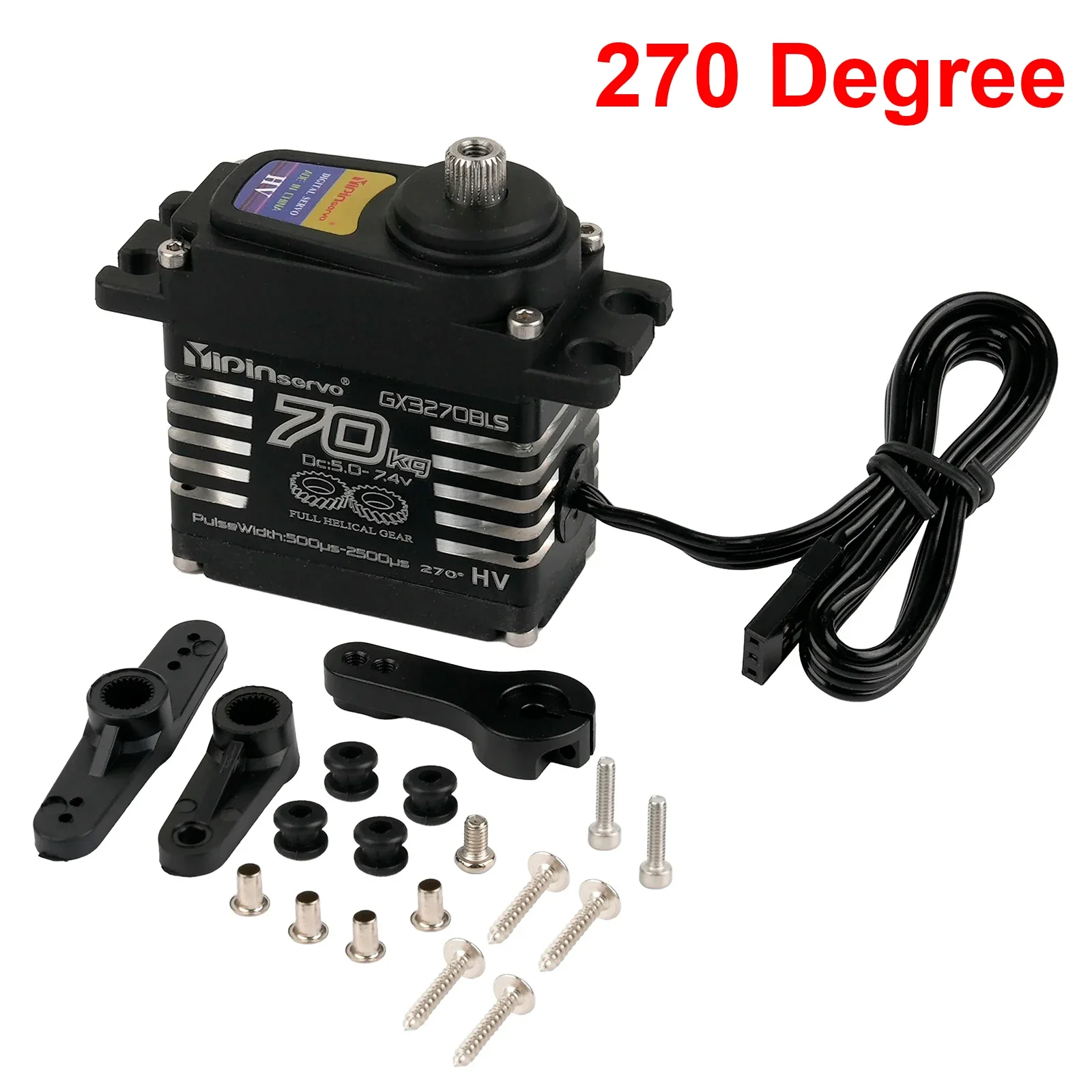 70kg digitale servo's groot koppel magnetisch inductie 8,4v borstelloze motor IP68 stalen spiraalvormige versnelling voor 1/8 1/10 afstandsbediening RC auto robot