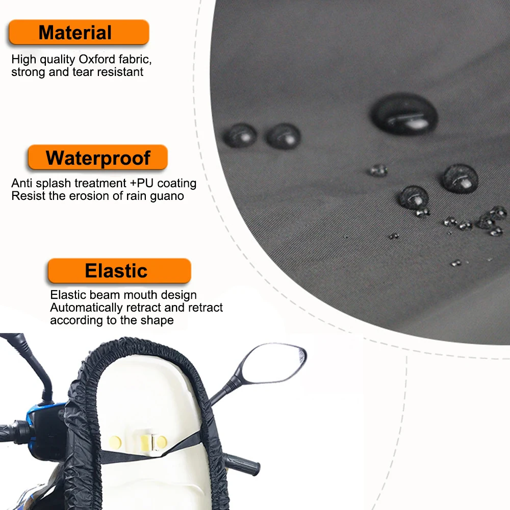 Fundas para asientos de motocicleta, fundas de cojines con aislamiento térmico, funda de asiento impermeable, protección solar, funda de sillín Flexible Universal