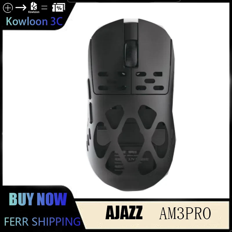 AJAZZ AM3PRO MAX Magnesium Alloy Gaming Gaming Office Mouse Paw3950 Wireless Tri-Mode Lightweight 8k Receiver rechargeable