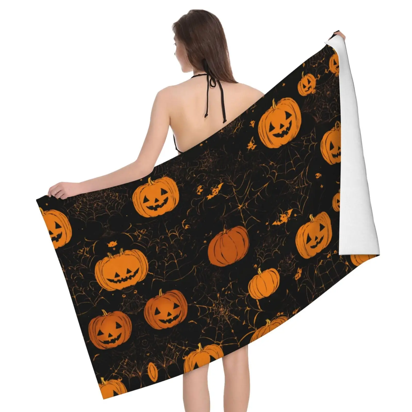 Halloween Beach Towel Microfiber Bath Towels Quick Dry Towel for Swimmers Sand Proof Beach Towels for Hotel Gym Spa Yoga Sports