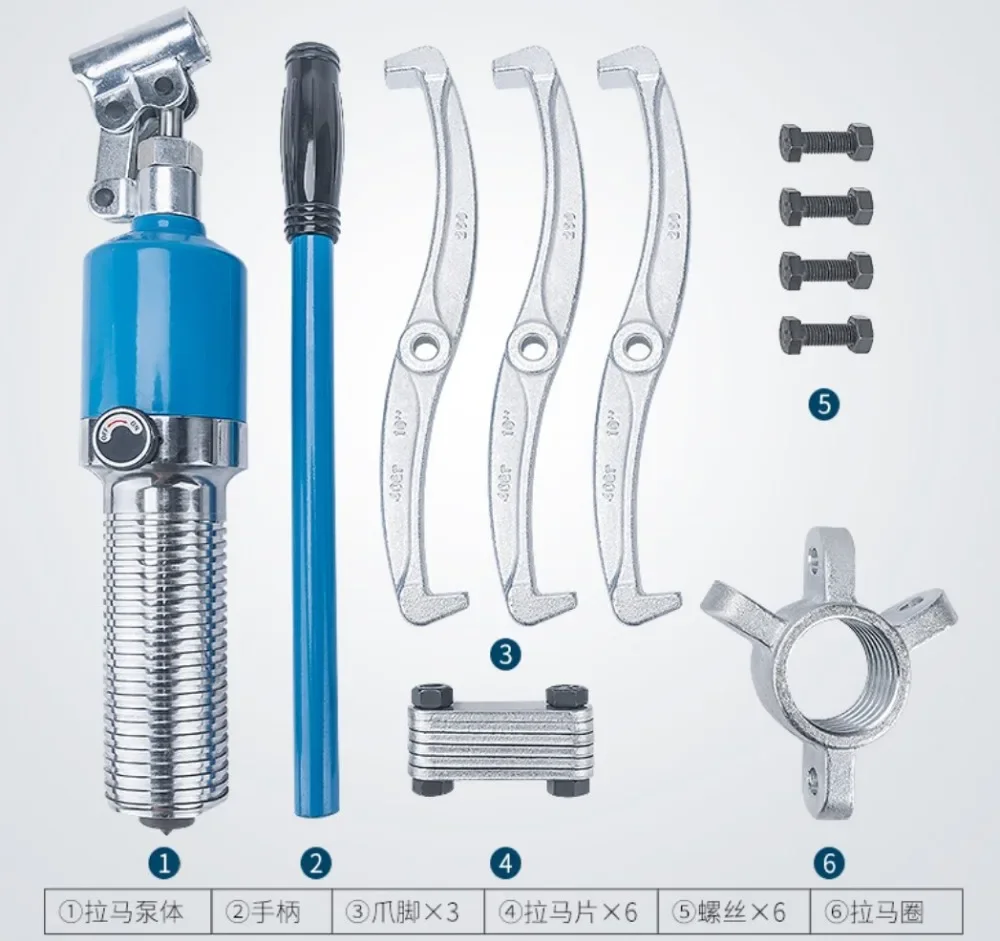 Industrial 10 Ton 3-Jaw Hydraulic Gear Puller, Three Legs Hydraulic Pulling Tool for Bearing, Gear and Pulley Disassembly
