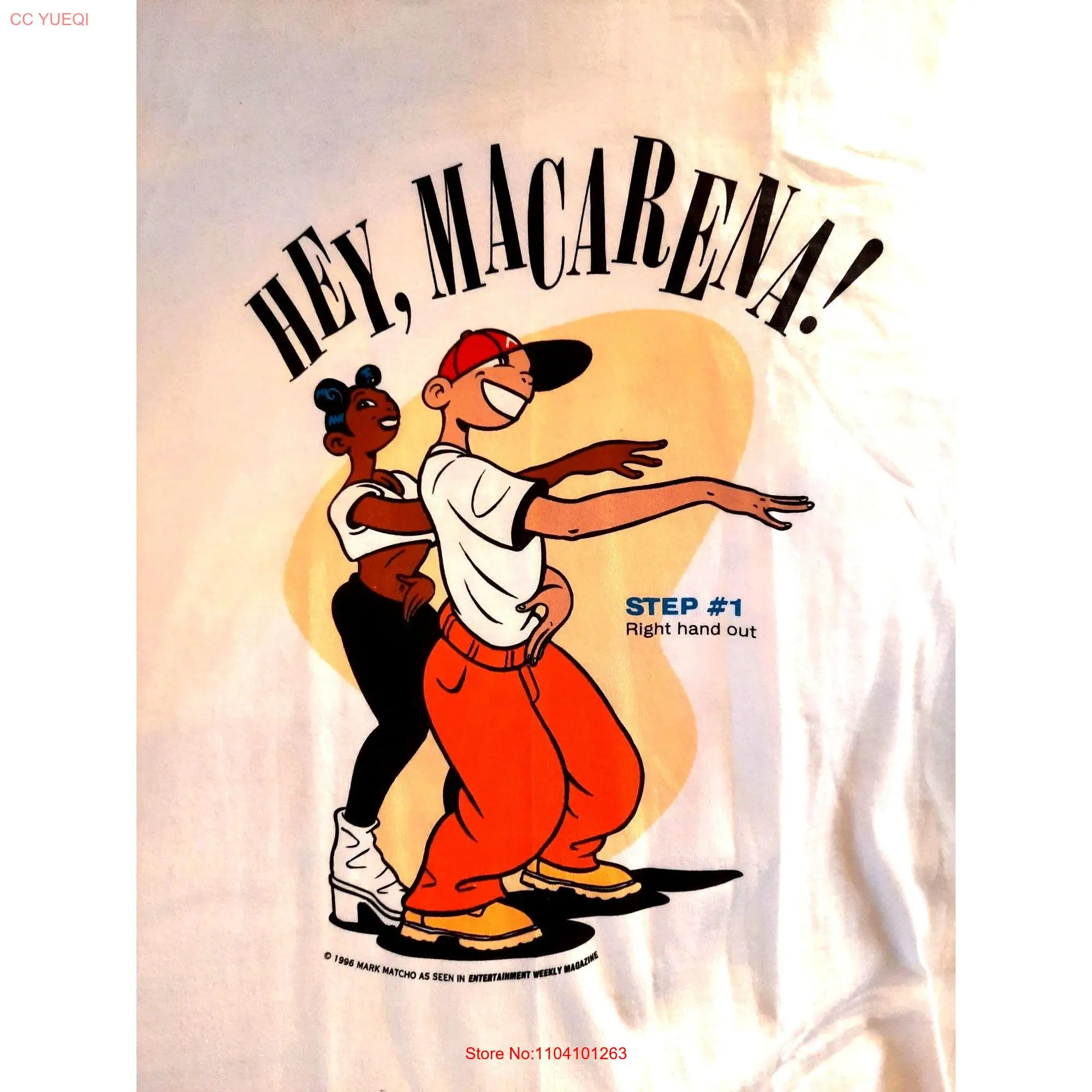 Vintage 1990s Hey Macarena Instruction T shirt Dead stock NWOT New long or short sleeves