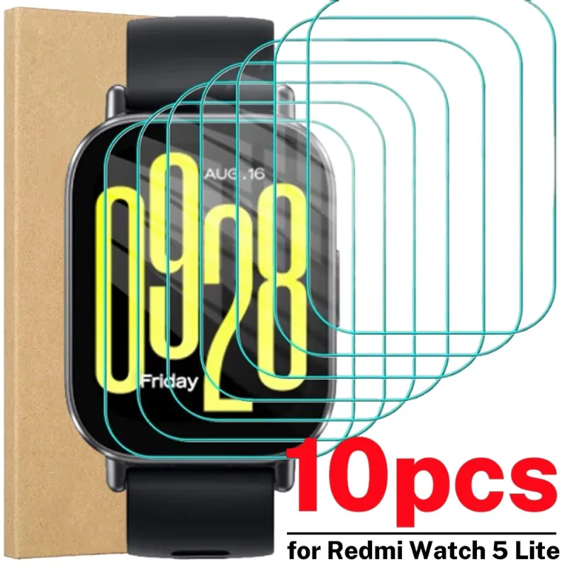 10-1 pçs película protetora anti-risco para redmi relógio 5 lite protetor de tela de relógio de vidro temperado para redmi watch5 lite capa