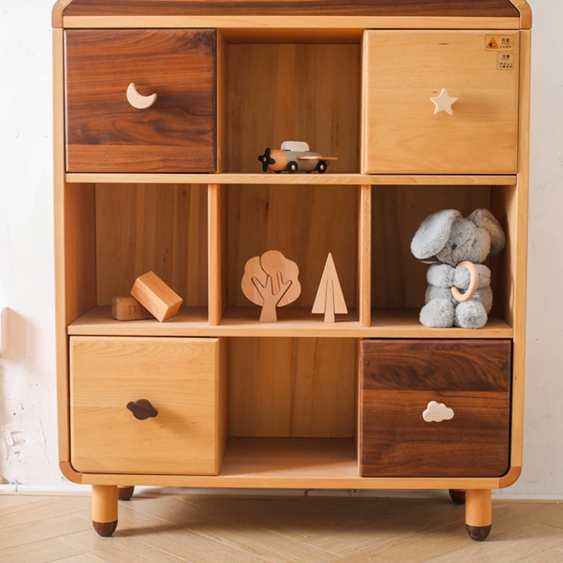 Pomo de cajón de madera con forma de luna y estrella, tiradores con tornillos de dibujos animados, Nube Celestial, tirador de armario, artículos