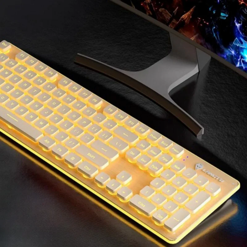 Imagem -06 - Langtu-teclado sem Fio Toque Mecânico Silencioso Material Abs Laptop Escritório Impermeável Presente 104 Chaves Lg1