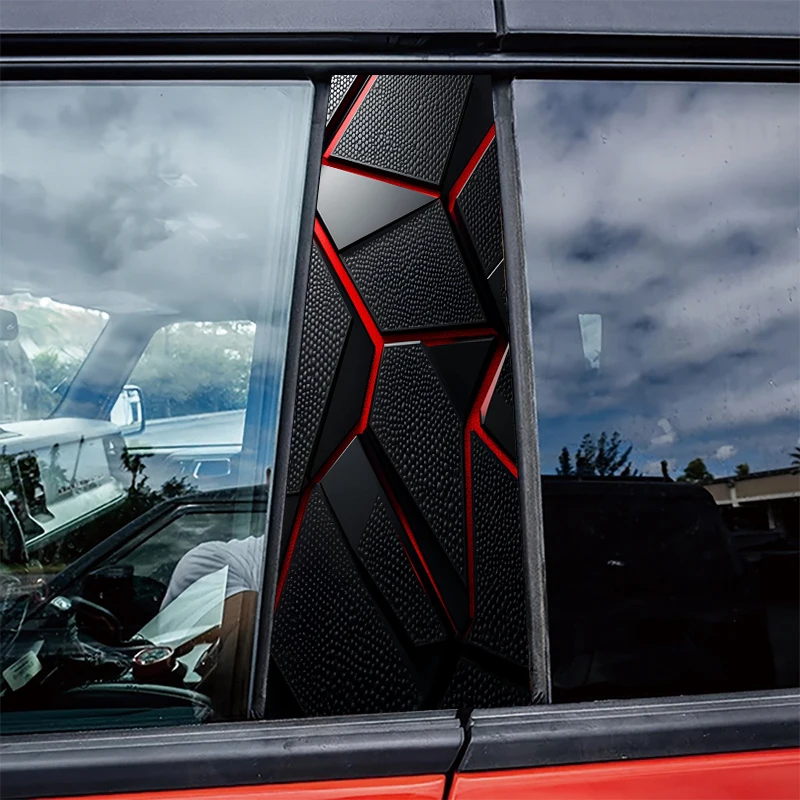 

2 pieces car center pillar stickers Diamond Pattern Scratch-resistant protective film