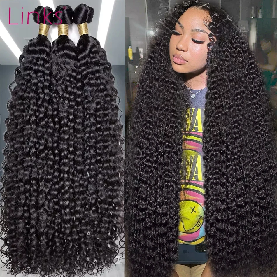 Links Brazilian Human Hair Weave Bundles 3 4 loose deep Wave 28 30 40 Inch Bundles Wholesale Vendor Remy curly Hair Extensions