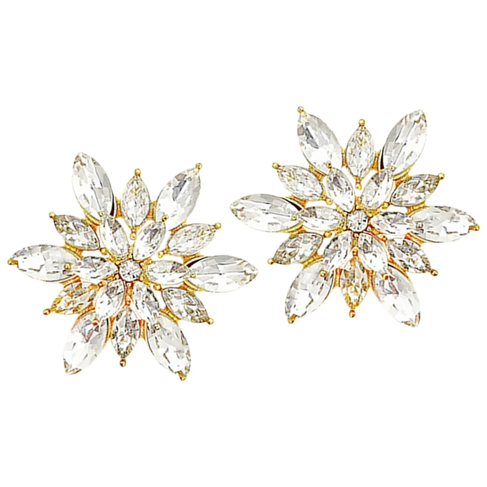 1Pair Crystal Snowflake Earrings Stud Earrings Women Girls Christmas Party Fashion Jewelry Ear Jewelry Women Ear Decor