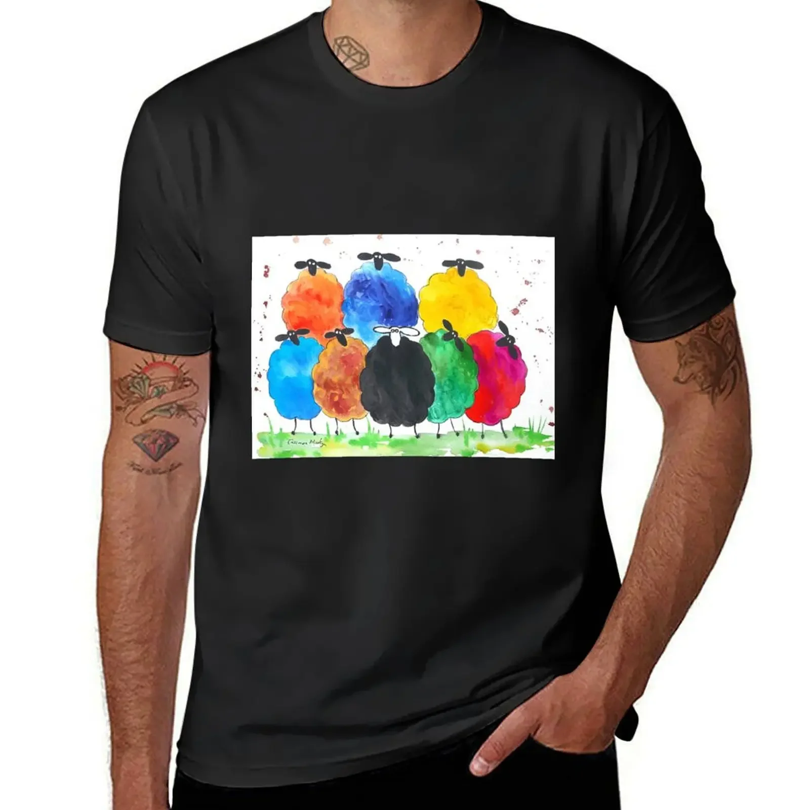 

Colourful Sheep 2 T-Shirt blanks essential t shirt vintage graphic tee summer clothes cotton t shirt men