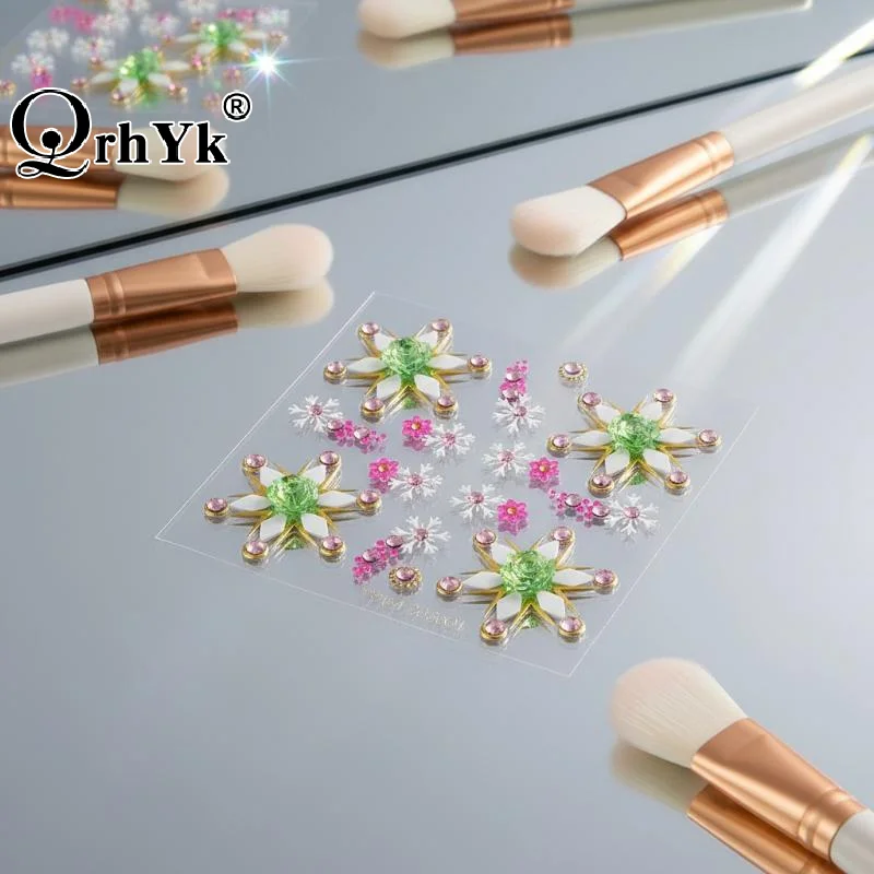 Sexy Diamond Face Tattoo Sticker Colorful Glitter Crystal Party Face Decal Self-Adhesive Rhinestones Face Jewelry