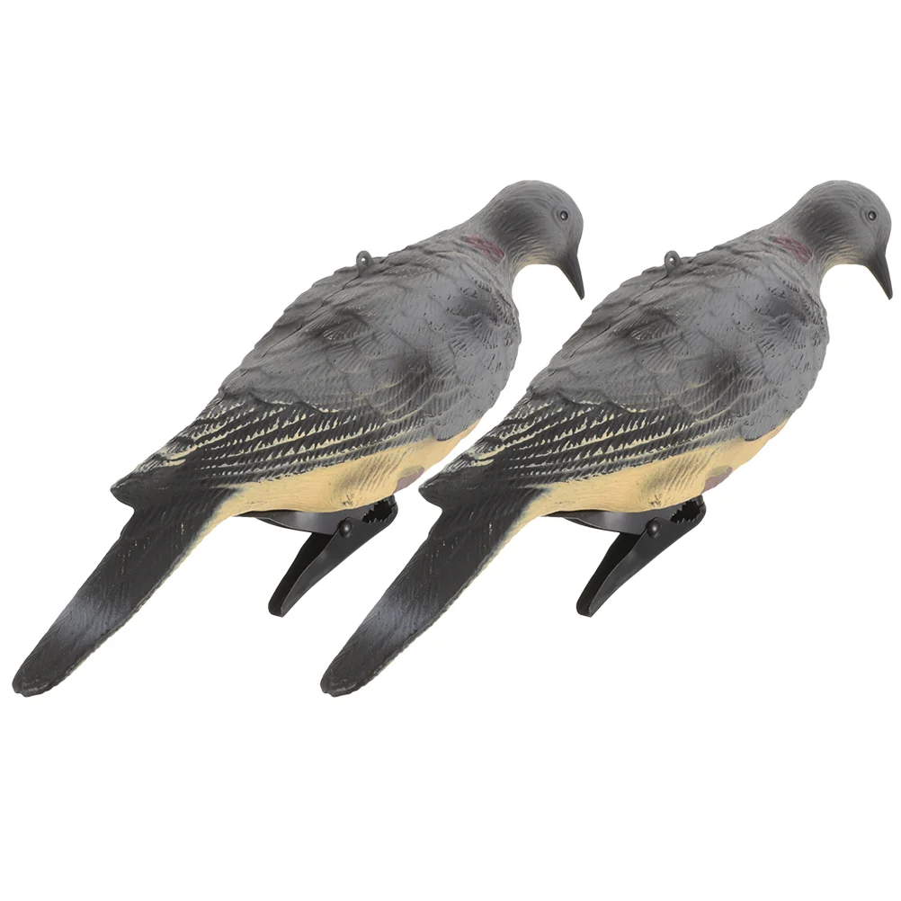 2 Pcs Birds Decor Simulation Animal Model Lovely Pigeon Statue Plastic Figurines Parrot Garden Micro Landscape Ornament Crafts