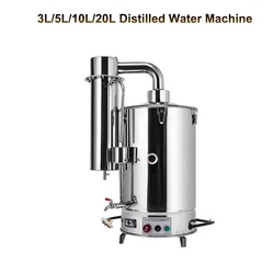 20L Distilled Water Machine Electric Water Distiller Pure Water Distillation Equipment Stainless Steel Automatic Control Prevent