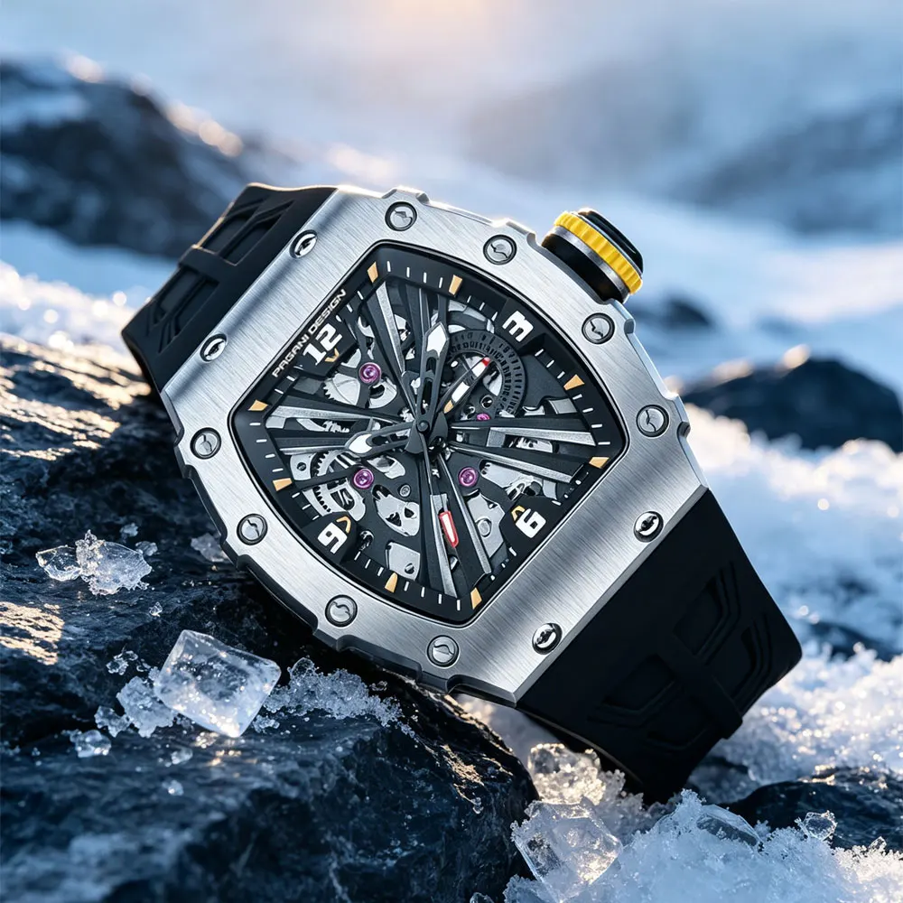 PAGANI DESIGN Top Brand Men Watch VH65 Quartz Watch Sapphire Glass Hollow Waterproof Automatic Date Night Light Watches Men Gift view 2