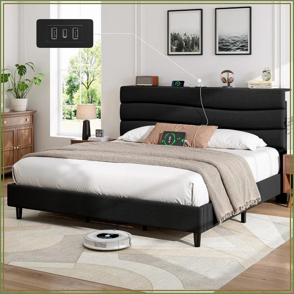 King Upholstered Storage Bed 1