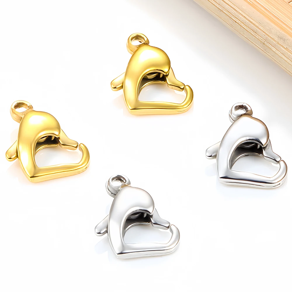 Edelstahl-Herzförmige Karabinerhaken für DIY-Schmuckherstellung von Halsketten und Armbändern, Zubehörteile – Detail 4
