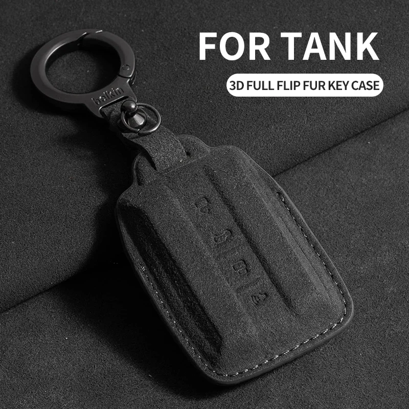 

Car Remote Key Fob Case Cover Protector Shell Bag For Great Wall GWM WEY TANK 300 500 Tank300 Tank500 Keychain Suede Accessories