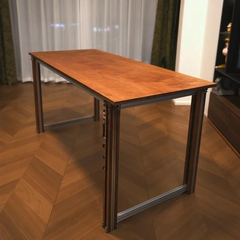 

Ocean plate dining table, medieval household aluminum profile tea table, living room study office area desk