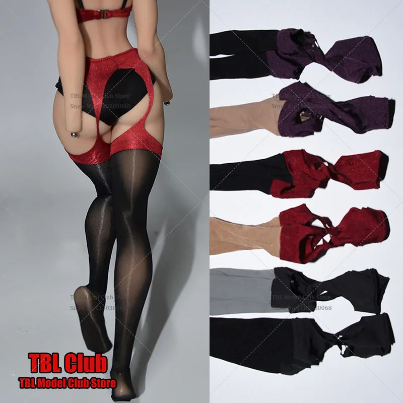 

Multicolour 1/6 Sexy Women's Thigh High Stockings Thin Long Socks Transparent Fishnet Suspenders Lingerie for 12In Action Figure