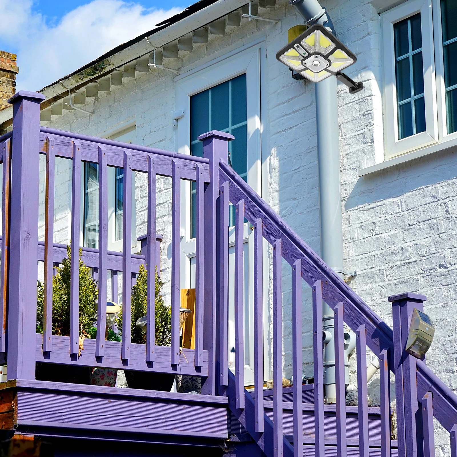 

1Set Solar Wall Lamp Outdoor LED Human Sensor Lamp Waterproof Street Sensor Light Solar Energy Light Small Streetlamp