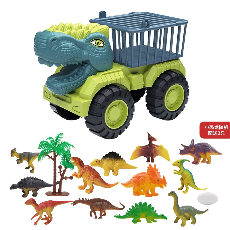 Big dinosaur engineering vehicle toy pull back dinosaur car sliding transport vehicle set pull back function large vehicle