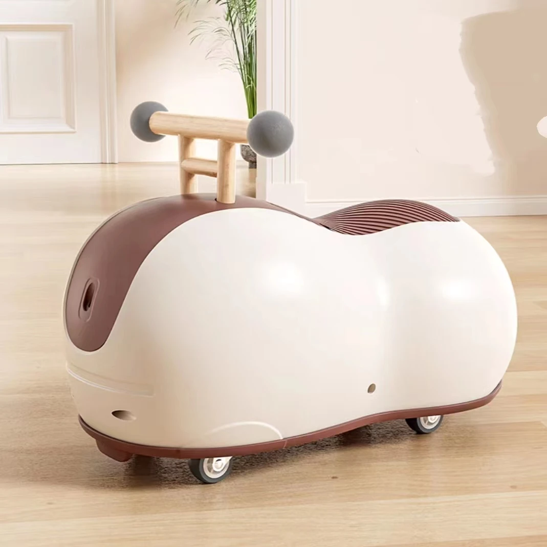 New peanut style children's colorful plastic baby rocking car children's toys rocking car with flash wheels