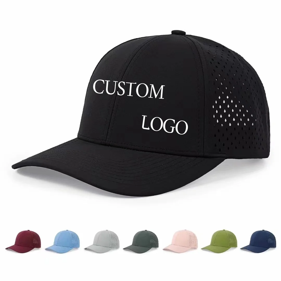 Custom Logo Waterproof Sport Caps Men Solid Color Sun Viso Hat Breathable Mesh Baseball Cap Women Outdoor Casual Trucker Hat