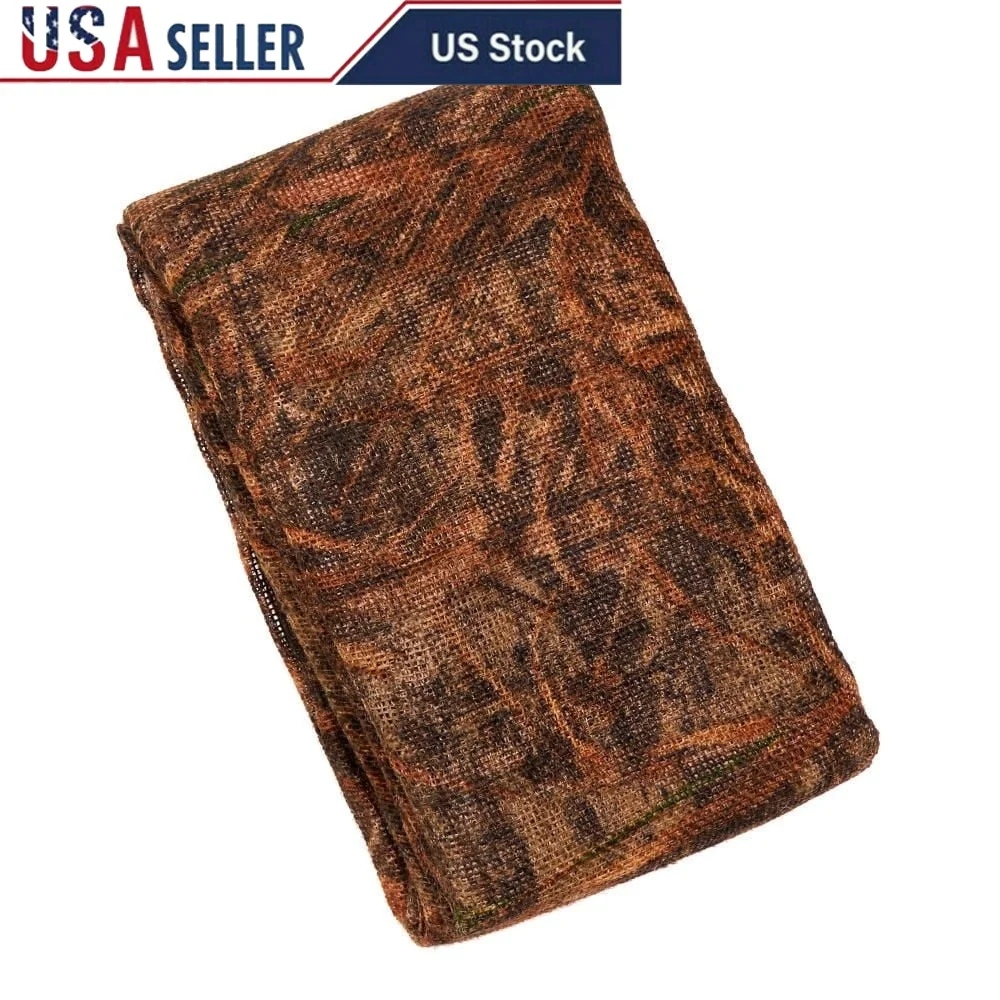 Material ciego de arpillera de camuflaje, resistente a la intemperie, 12 pies de largo, 54 pulgadas de ancho, tela de ocultación duradera, fácil configuración para caza