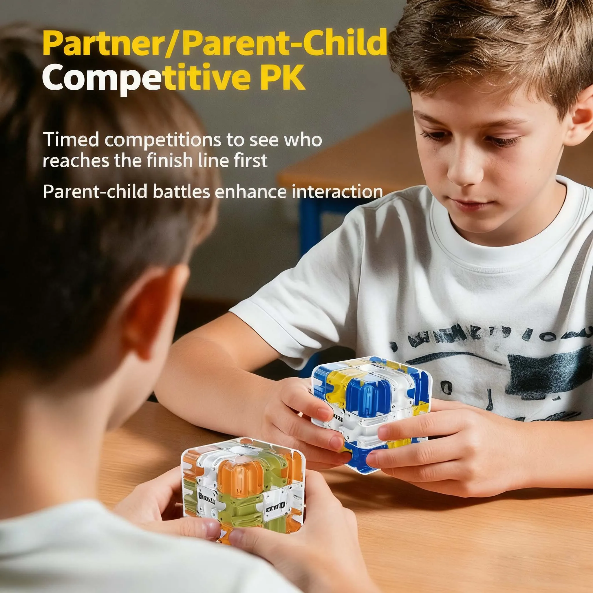 Puzzle 3D Cubo magico con rotolamento a sfera Labirinto per bambini Giocattolo agitato Pensiero logico Sollievo dallo stress Regalo di compleanno educativo