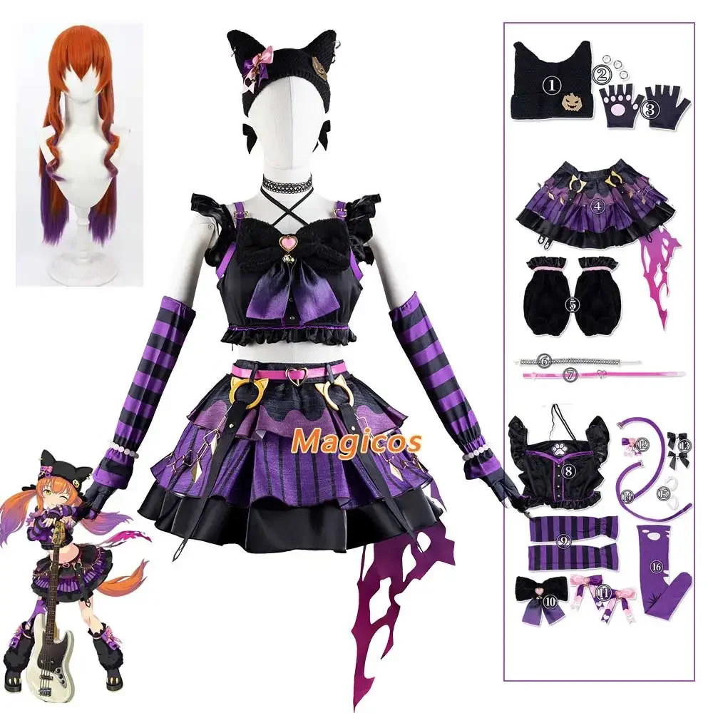 

Game Umamusume: Pretty Derby Mayano Top Gun Cosplay Costume MewMeow Purple Skirt Uniform Wig Woman Sexy Halloween Carnival Suit