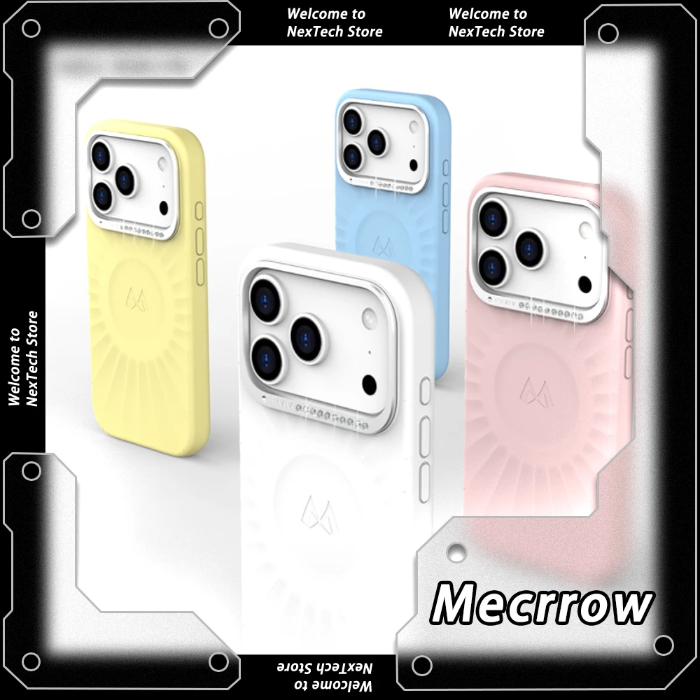 

Чехол для телефона Mecrrow для iPhone17 Pro/iPhone17 Pro Max, жидкий силиконовый чехол для телефона 1,22 мм, металлическое кольцо для объектива, точное положение отверстия