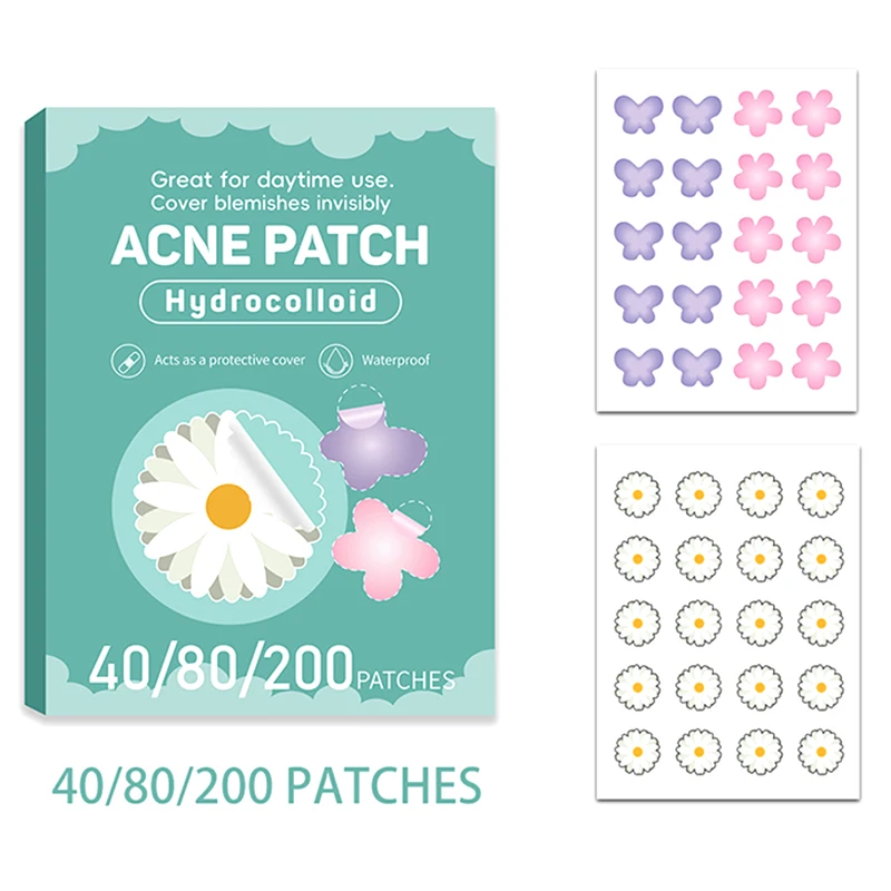 New 40/80/200Pcs Flower Acne Patch - Invisible Professional Healing Facial Skin Care Tool For Covering And Repairing Pimples