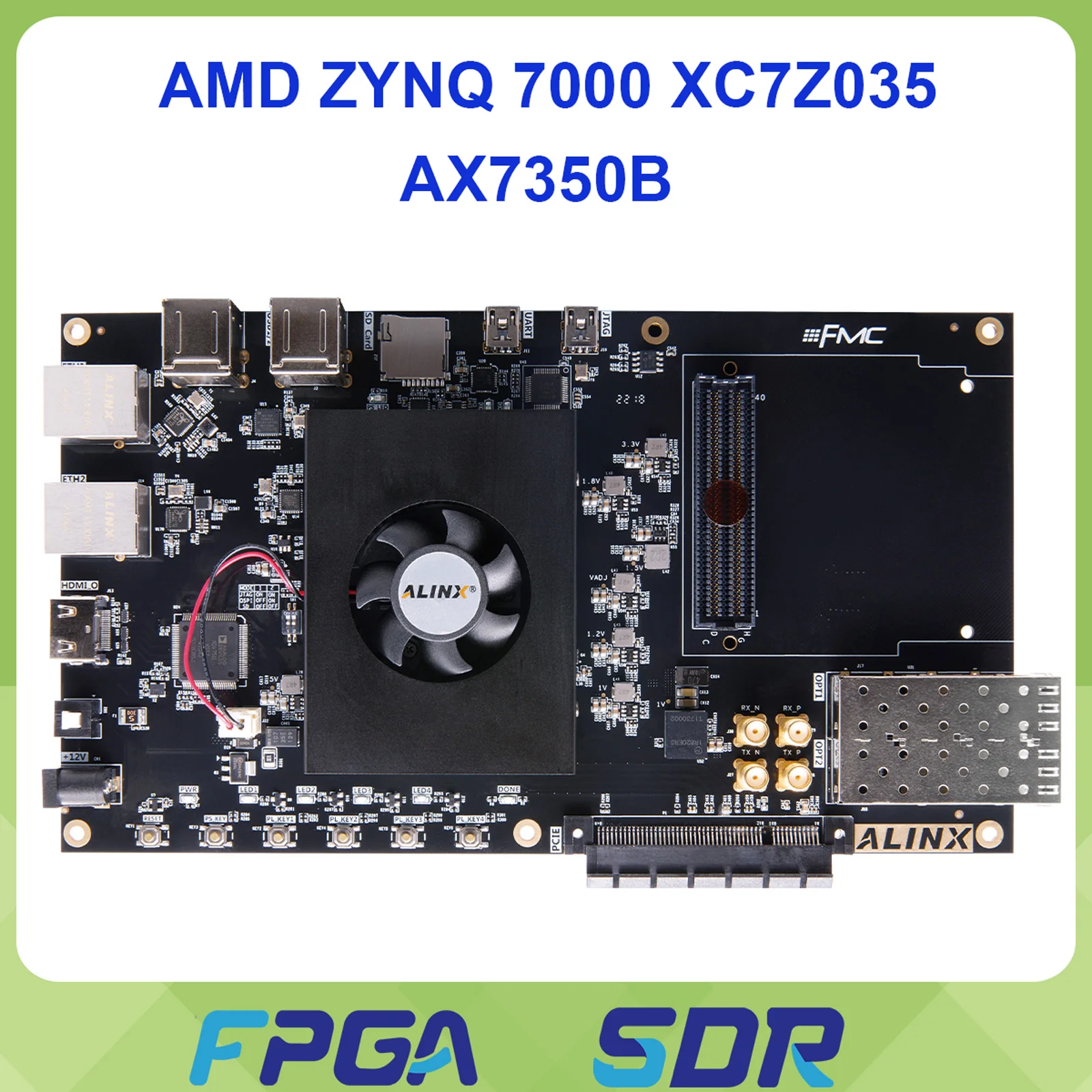 ALINX AX7350B AMD Xilinx ZYNQ 7000 FPGA ARM SoC XC7Z035 AX7350 Board with FMC Support for Digital Signal Processing