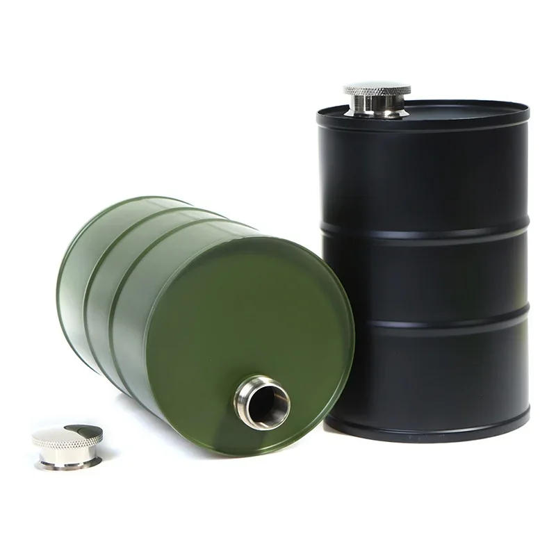 1Pc Multi-color Blue Green Red Multicolor Stainless Steel 25oz Water Bottle Oil Drums Shape Whisky Flagon Portable Hip Flask