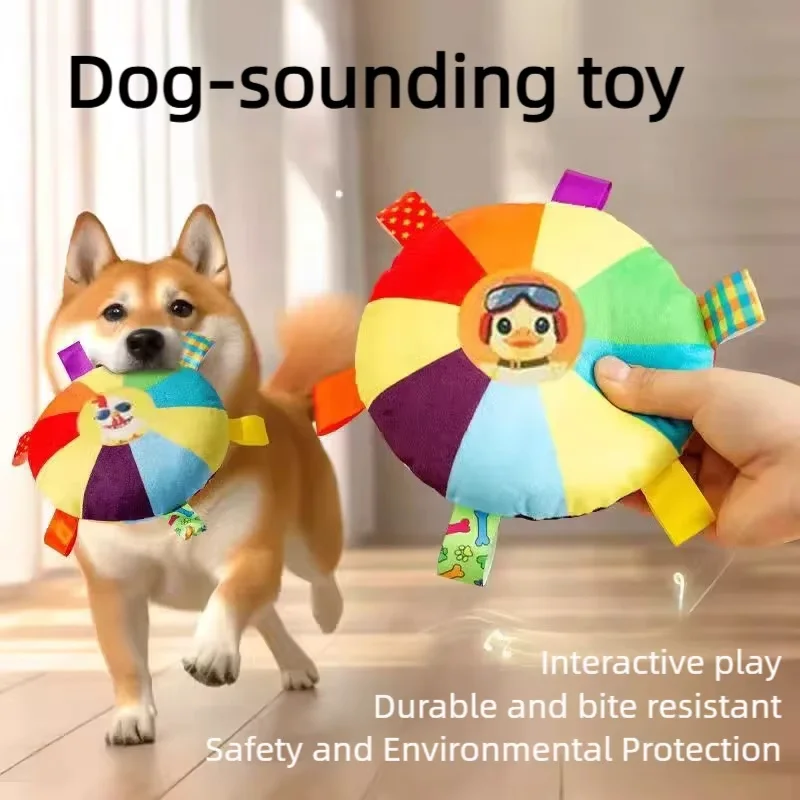 Langeweile-Bekämpfer Plüsch-Scheiben-Hundespielzeug mit Eingebautem Geräuschdesign Langlebig Bissresistent Zahnreinigung Energieaufwändiges Selbstspielzeug