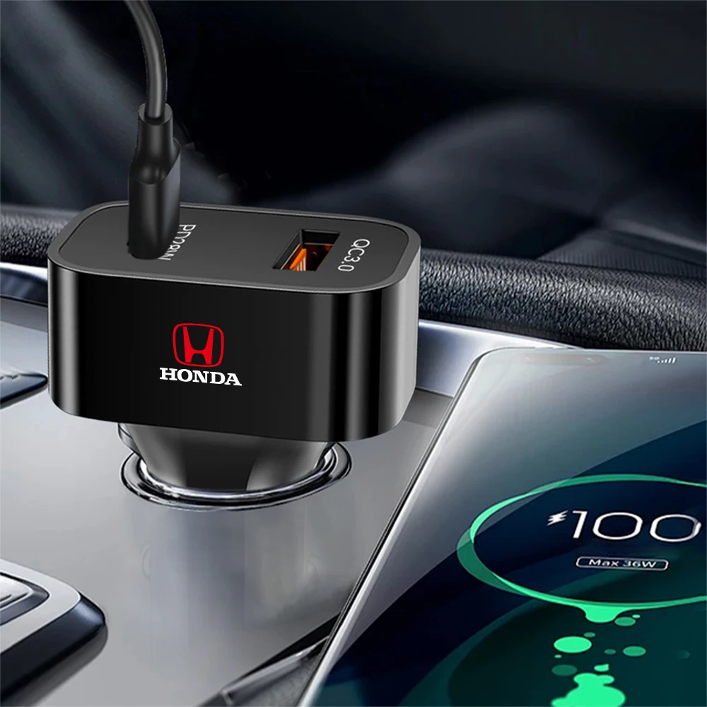 Car PD 25W Charger USB Type C Port Fast Charging Adapter Accessories For Honda Mugen Power Civic Accord Odyssey City CRZ Spirior view 3