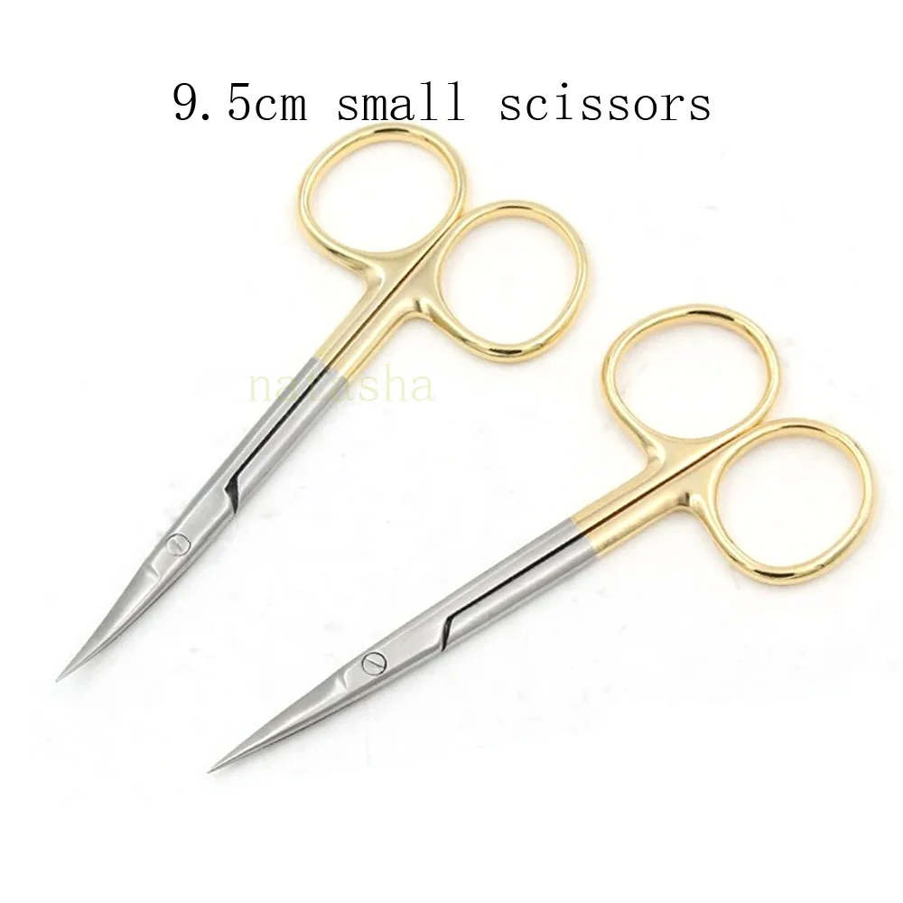 High Quality 9.5CM bend head Ordinary medical surgical eye scissors beauty scissors cut tissue scissors