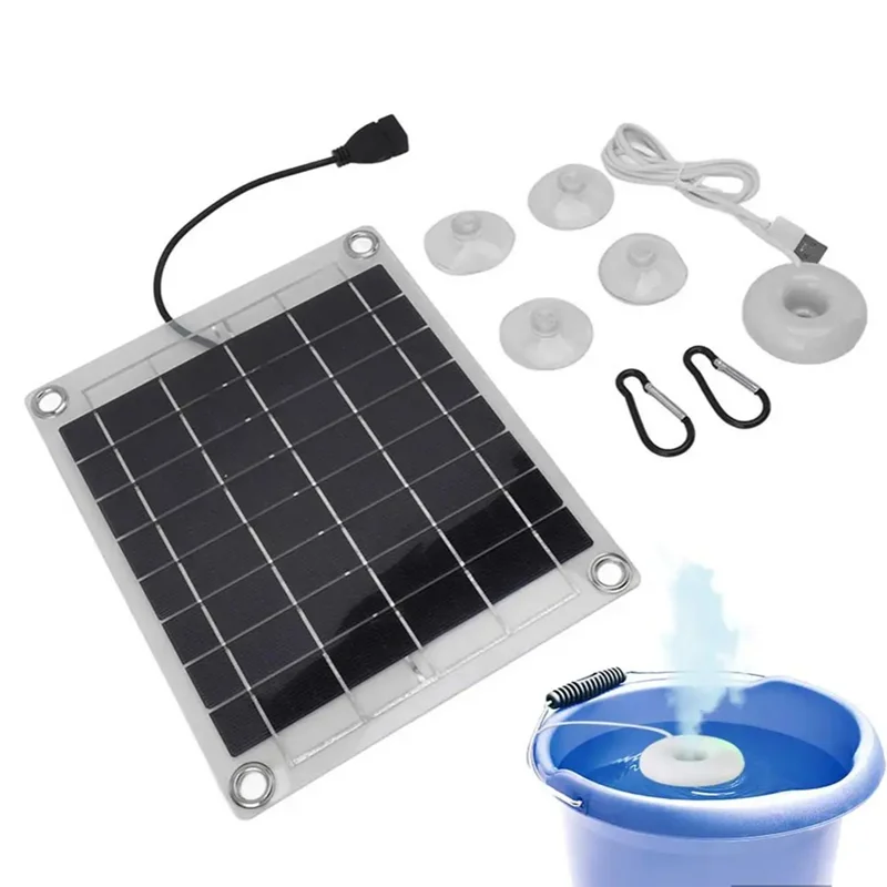 

BYBS-Solar Panel Humidifier 10W Single Sided Portable USB Atomizer Energy Saving Moisturizing Water Pump Gardening Supplies