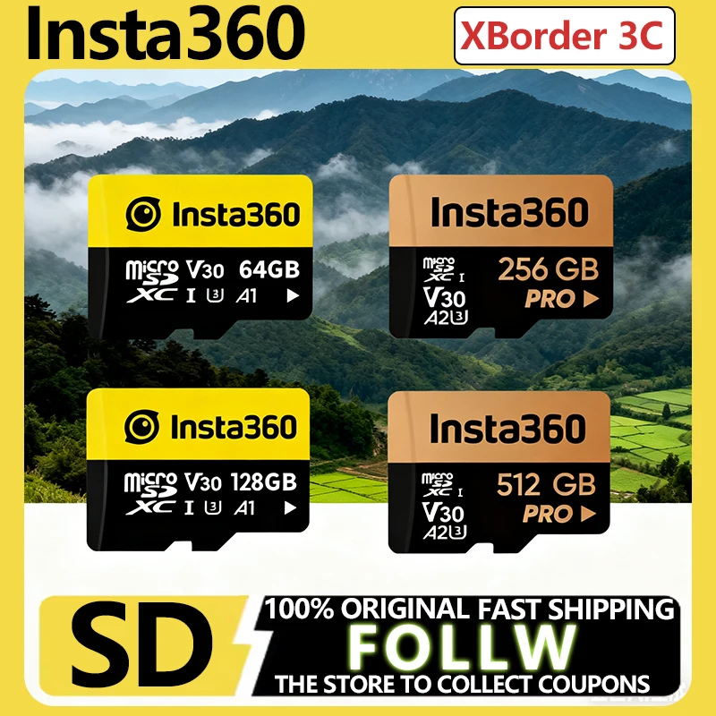 In Stock Insta360 Original TF Memory Card 128GB 256GB 512GB High Speed for X4 X3 ACE Pro Smooth 4K Recording for Action Camera