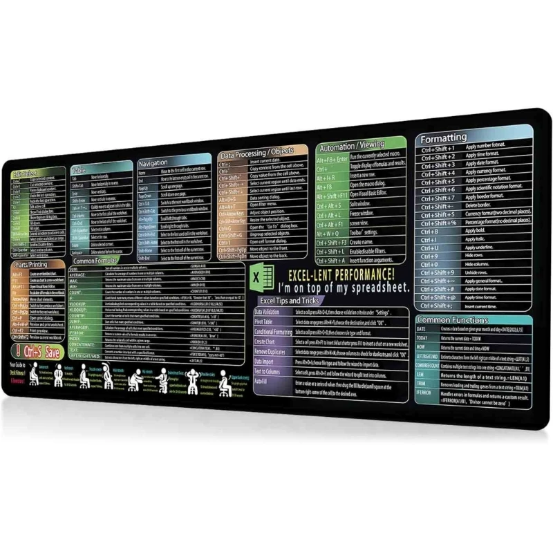 

F68B Large Office Desk Pad with Excels and Word Shortcut and Waterproof Surfaces Sheet