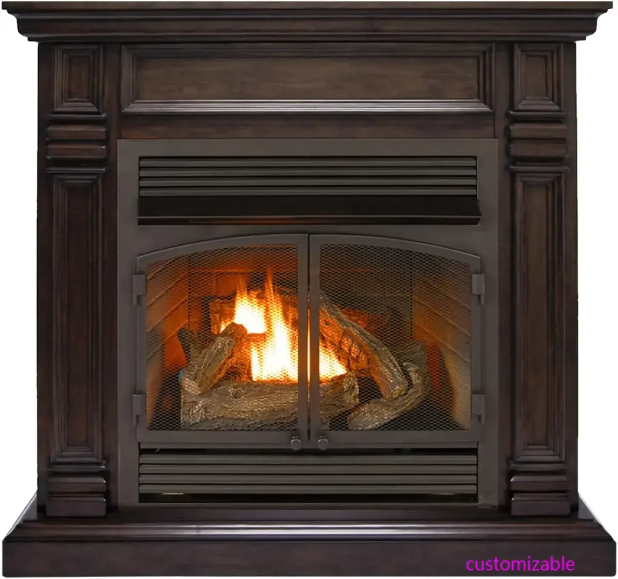 

FDF400T-ZC Dual Fuel Ventless Fireplace - 32,000 BTU, Remote Control, Chocolate Finish