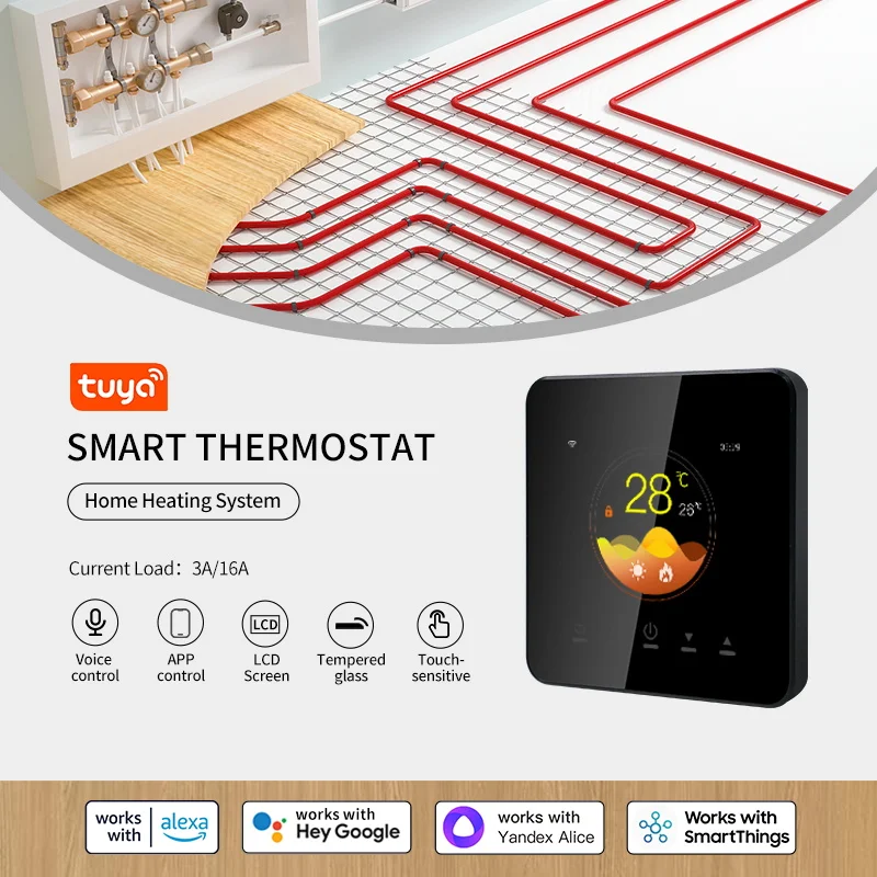 Smart Life WiFi Thermostat Home Electric 230v Water Heating  Boiler Flexible Control PC Hotel Floor Heating Systems for Room