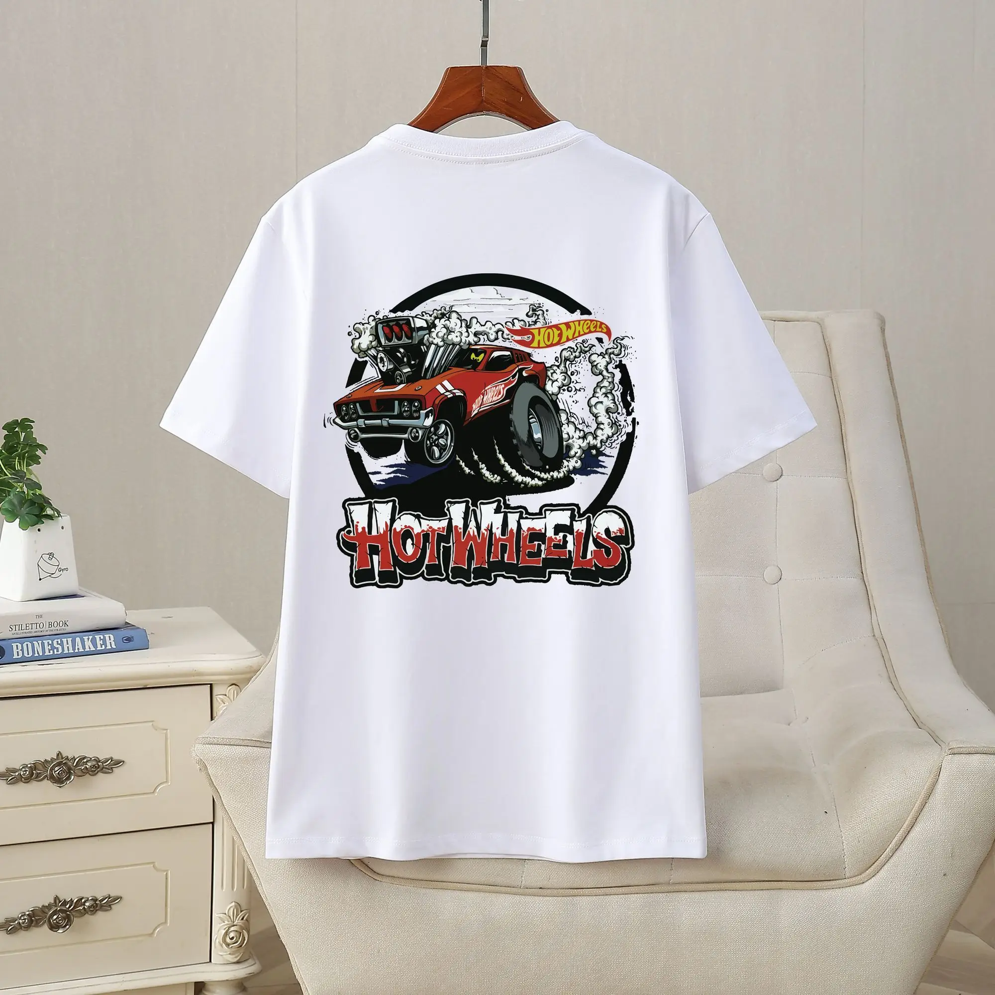 جديد عصري القطن الخالص زوجين جديد قصير الأكمام الصيف عادية رسالة تي شيرت مطبوعة الرجال والنساء فضفاض جولة الرقبة أعلى #4