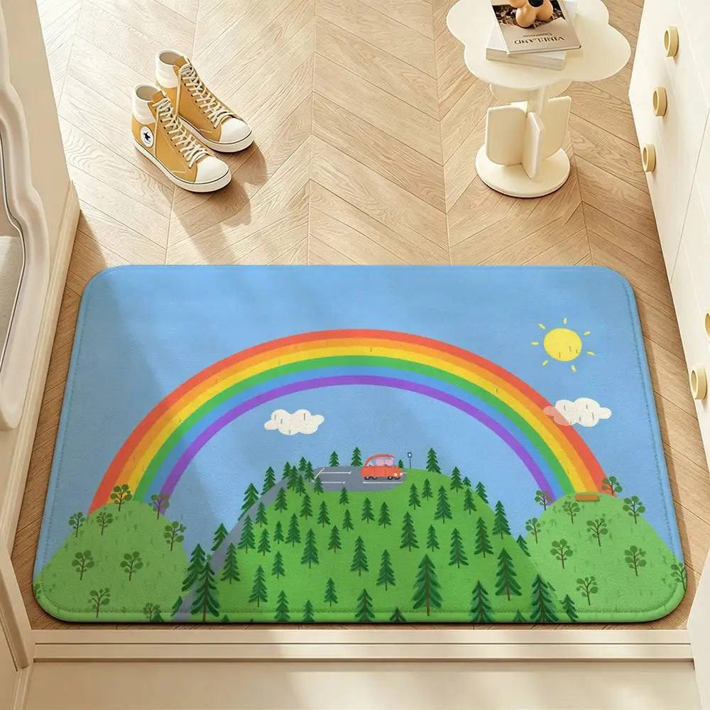 So Cute P-Pink P-PeppaS PigS Short Plush Anti-Slip Door Mat Soft Floor Mat for Home Entrance
