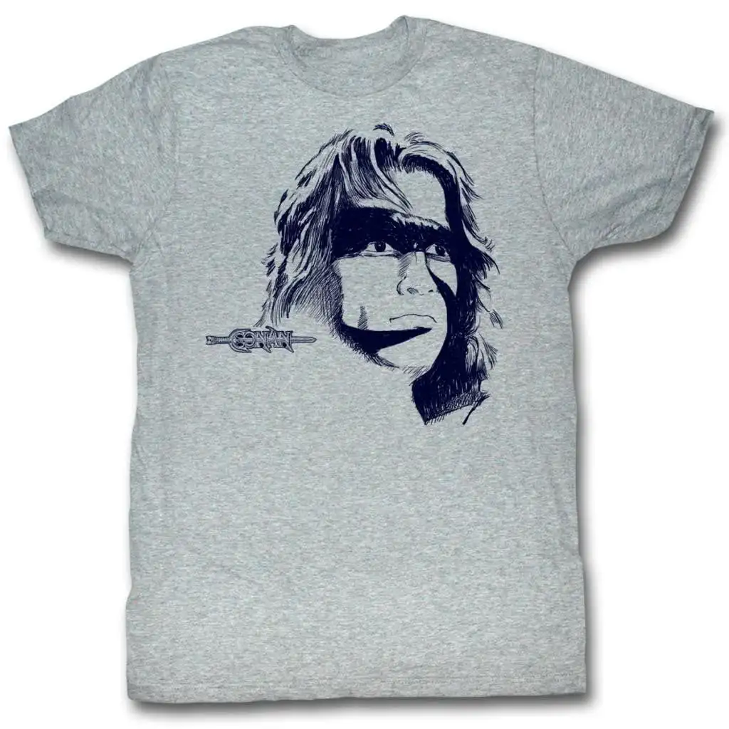 Conan The Barbarian Sketch Drama Gray Heather Adult T Shirt