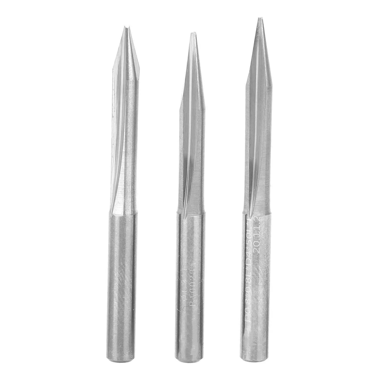 

3Pcs 4mm Shank V-Shaped Carving Cutter Set 20/25/30 Degree Engraving Bit Tungsten Steel Milling