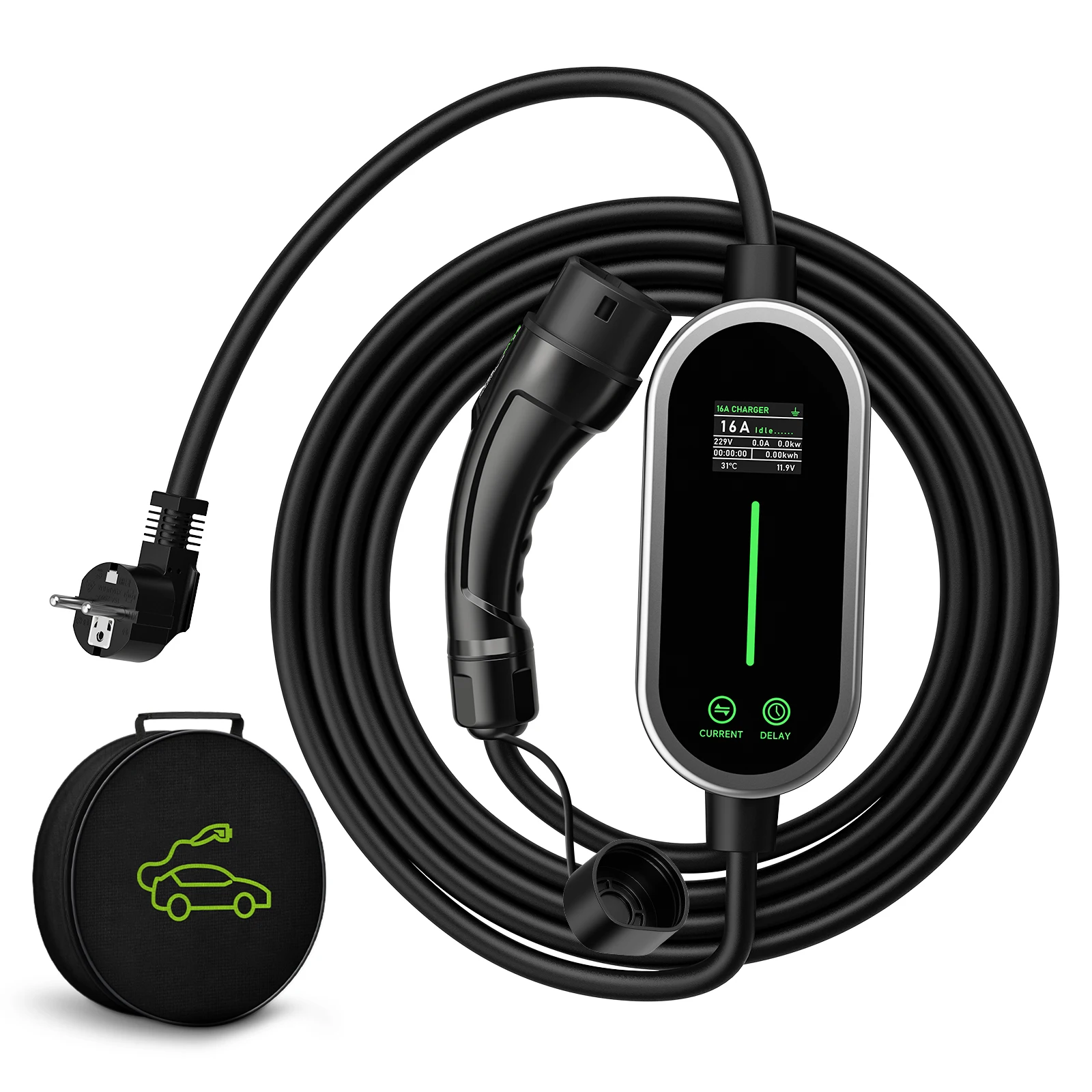 AFEEV 3,5KW 16A Tragbares EV-Ladegerät Typ2 Elektroauto-Ladegerät EVSE Schnell-Ladekabel Wallbox WiFi APP Bluetooth-Steuerung