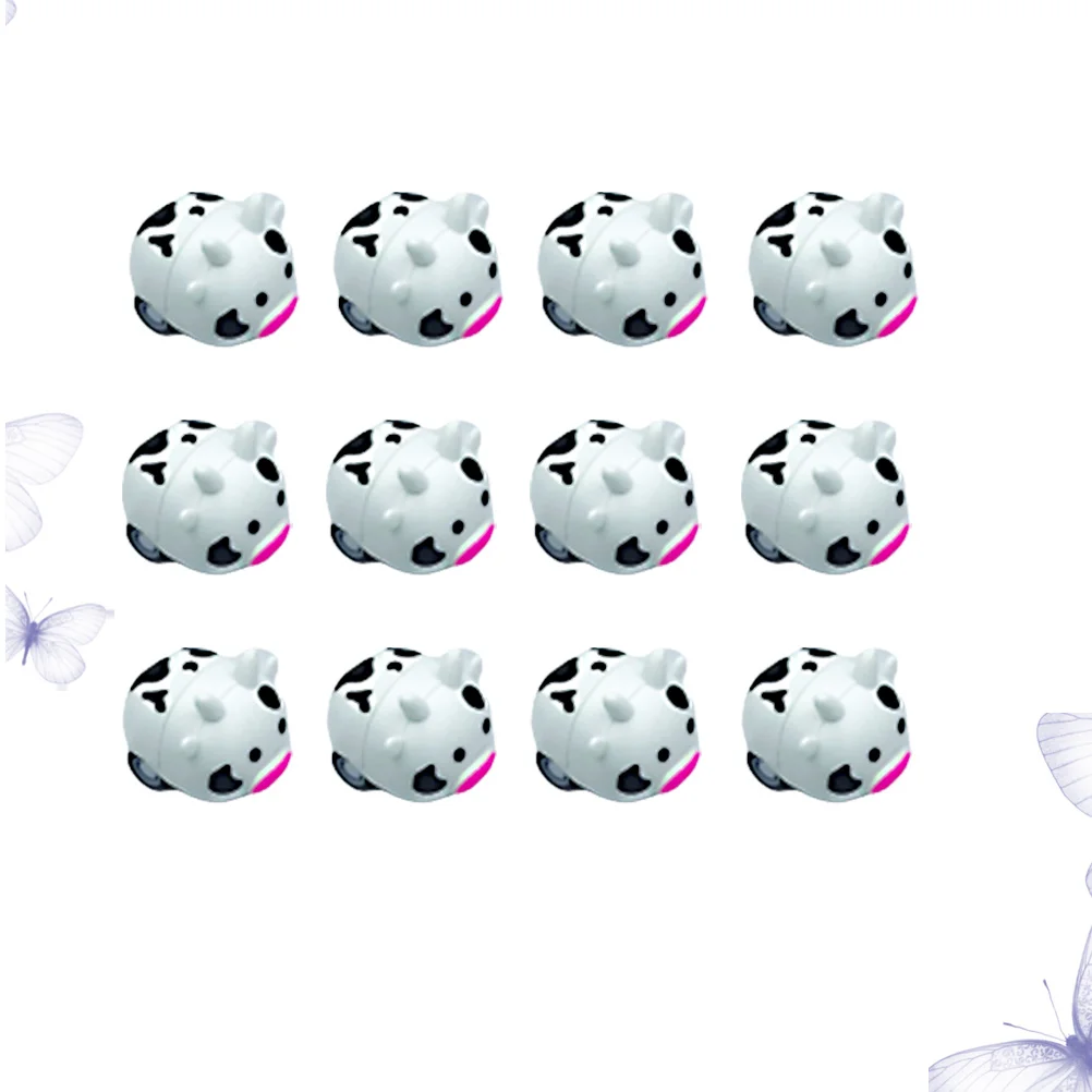 12 個のレトロなバックカー子供用慣性車両ミニ慣性動物明るい漫画デザイン子供の遊びパーティーの記念品