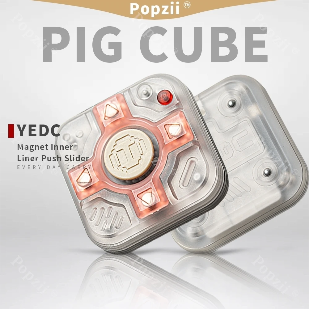 YEDC PIG CUBE Magnete Fodera interna Push Slider Modi multipli per giocare Giocattolo agitato Gadget antistress per ufficio Giocattoli per l'ansia
